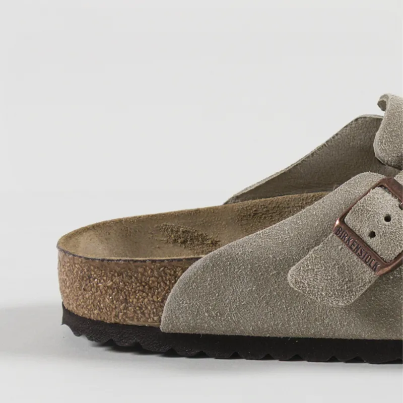 Birkenstock Boston BS Soft Footbed Sandals Suede Taupe-4