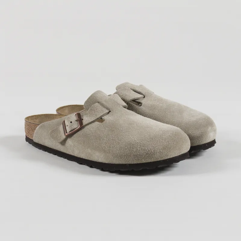 Birkenstock Boston BS Soft Footbed Sandals Suede Taupe