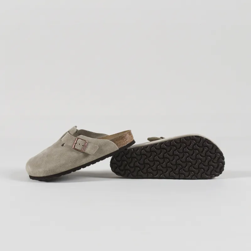 Birkenstock Boston BS Soft Footbed Sandals Suede Taupe-3