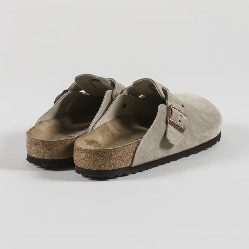 Birkenstock Boston BS Soft Footbed Sandals Suede Taupe-1