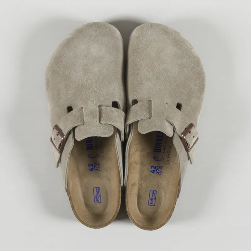 Birkenstock Boston BS Soft Footbed Sandals Suede Taupe-6
