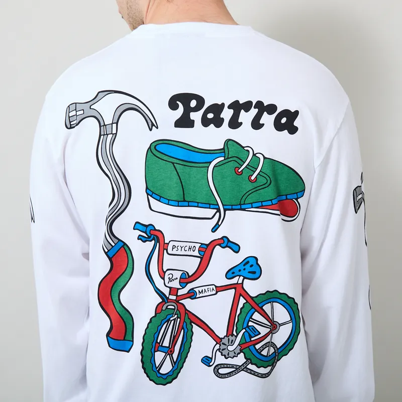 By Parra Bike Hammer Long Sleeve T Shirt White-7