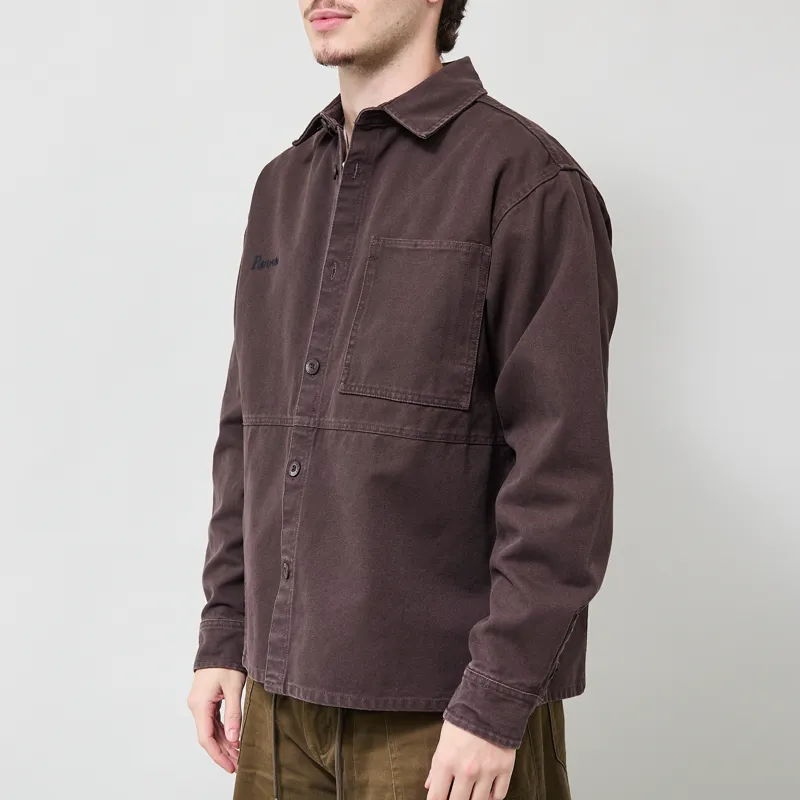 By Parra Non Loud Long Sleeve Shirt Dark Brown-1