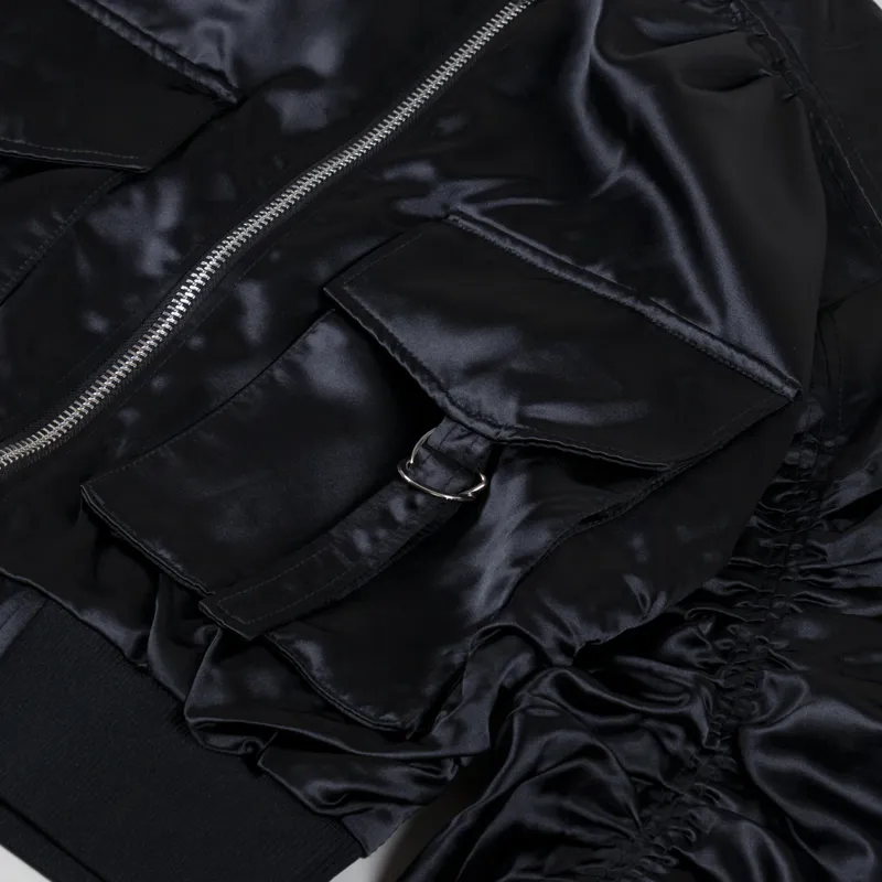 Stella Nova Womens Oversized Bomber Jacket Black-9