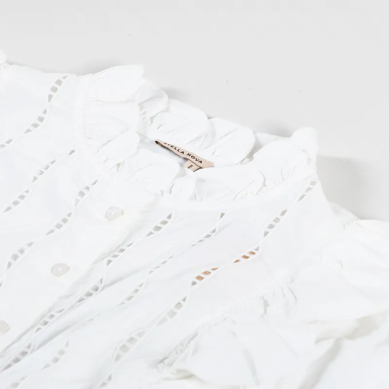 Stella Nova Womens Scallops Blouse White-8