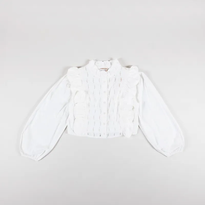 Stella Nova Womens Scallops Blouse White-4