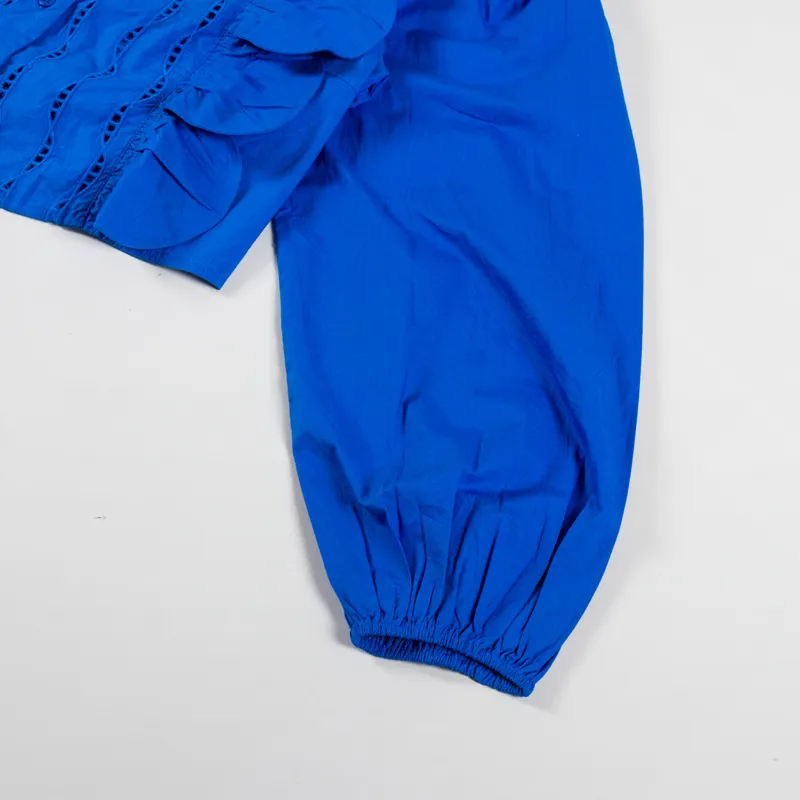 Stella Nova Womens Scallops Blouse Clear Blue-11