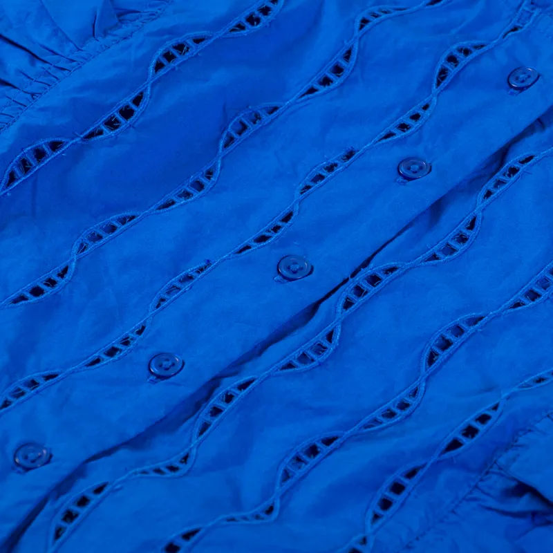 Stella Nova Womens Scallops Blouse Clear Blue-9