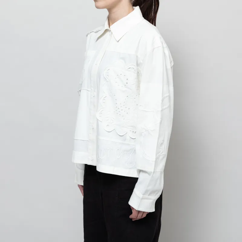 Stella Nova Womens Elements Embroidered Cotton Shirt White-1