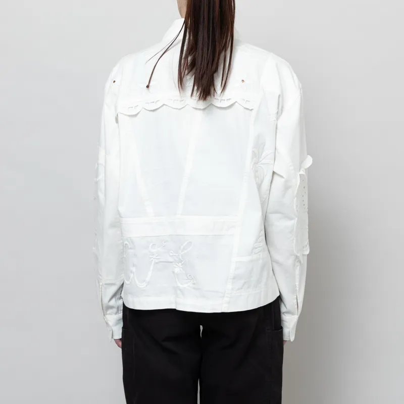 Stella Nova Womens Elements Embroidered Cotton Shirt White-3