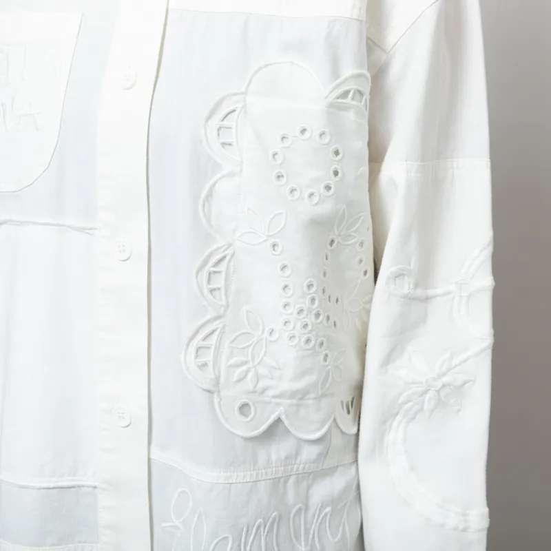 Stella Nova Womens Elements Embroidered Cotton Shirt White-7