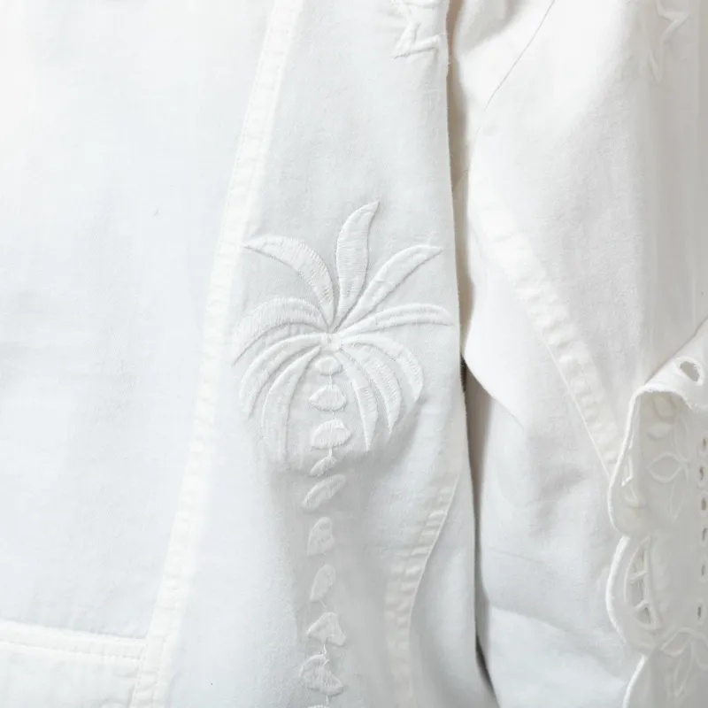 Stella Nova Womens Elements Embroidered Cotton Shirt White-9