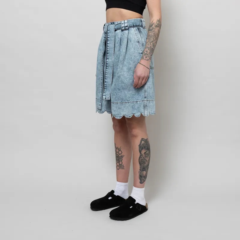 Stella Nova Womens Moon Washed Denim Shorts Blue-1