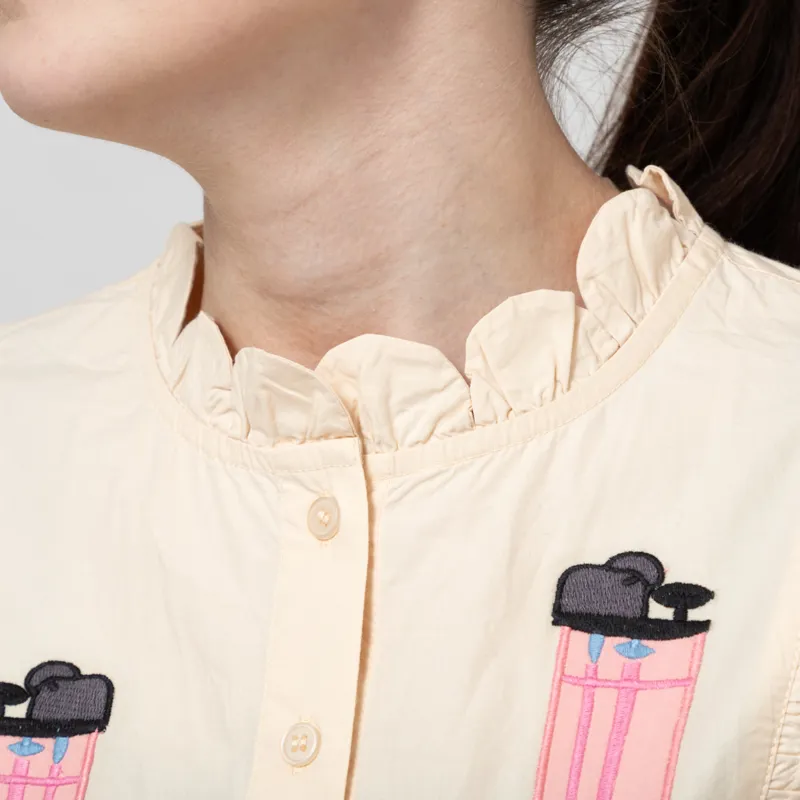 Stella Nova Womens Embroidered Midi Dress Ivory-6