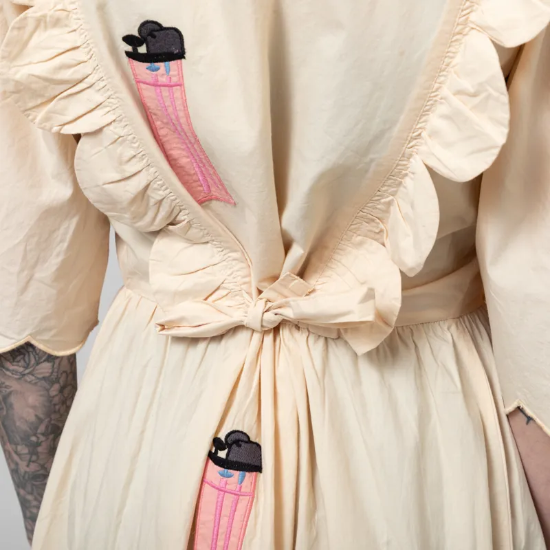 Stella Nova Womens Embroidered Midi Dress Ivory-7