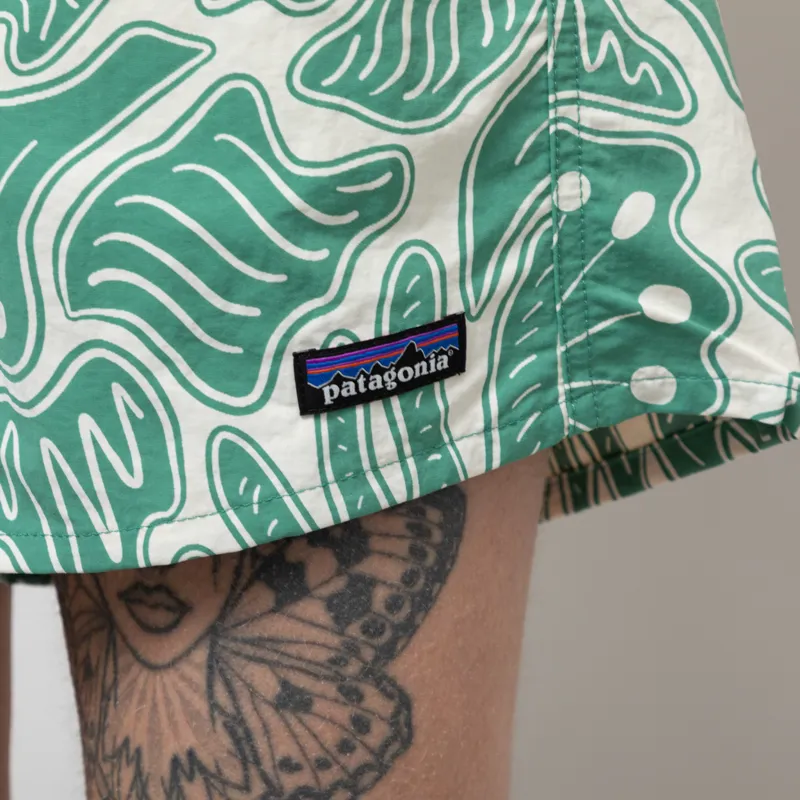 Patagonia Womens Baggies Shorts Bees Flowers Heartleaf Green-7