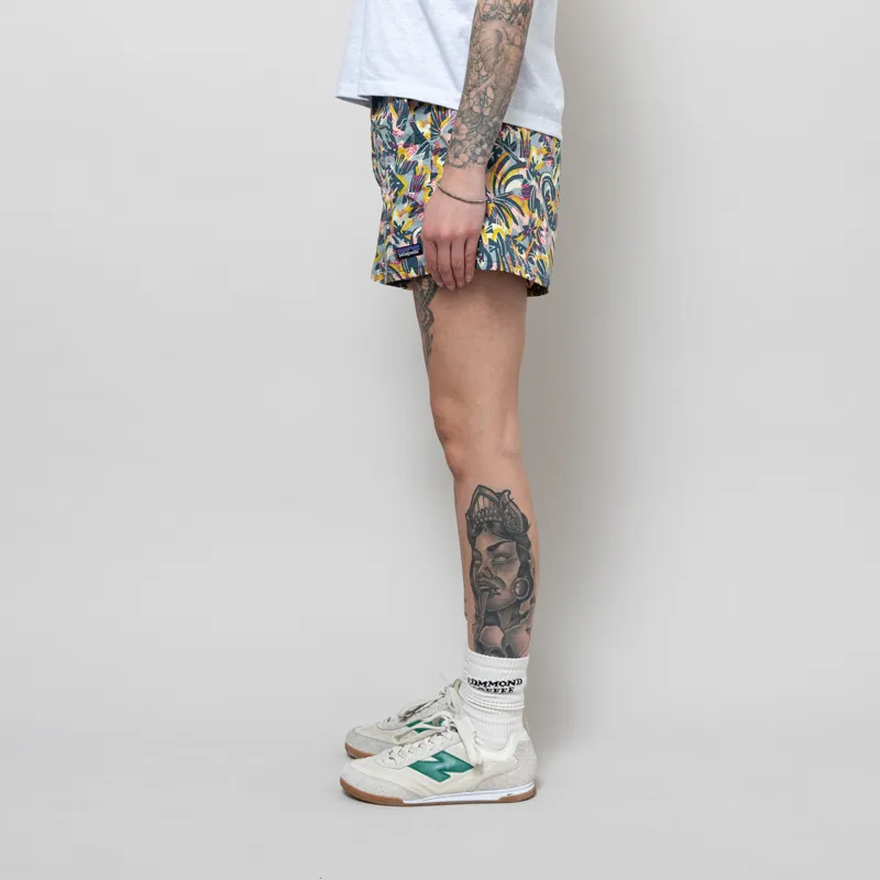 Patagonia Womens Baggies Shorts Wild Botanist Tidal Teal-2