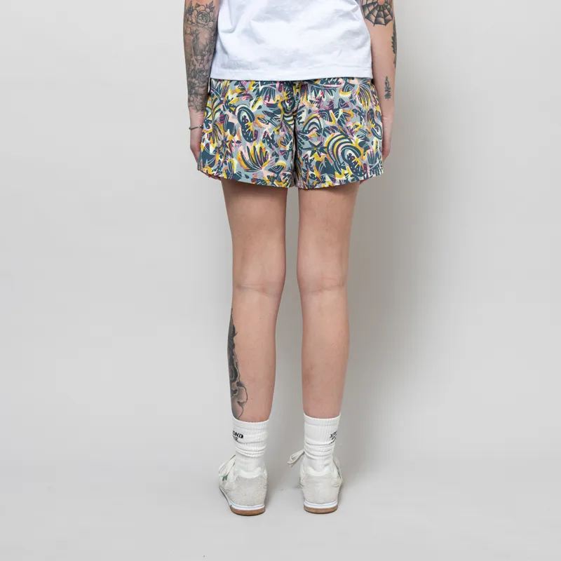 Patagonia Womens Baggies Shorts Wild Botanist Tidal Teal-3