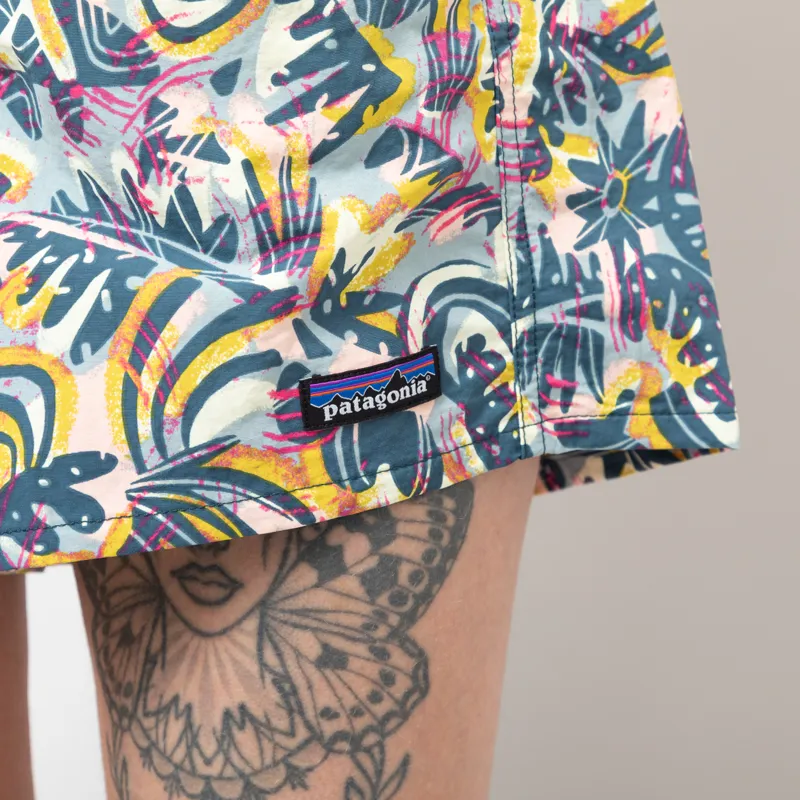 Patagonia Womens Baggies Shorts Wild Botanist Tidal Teal-7