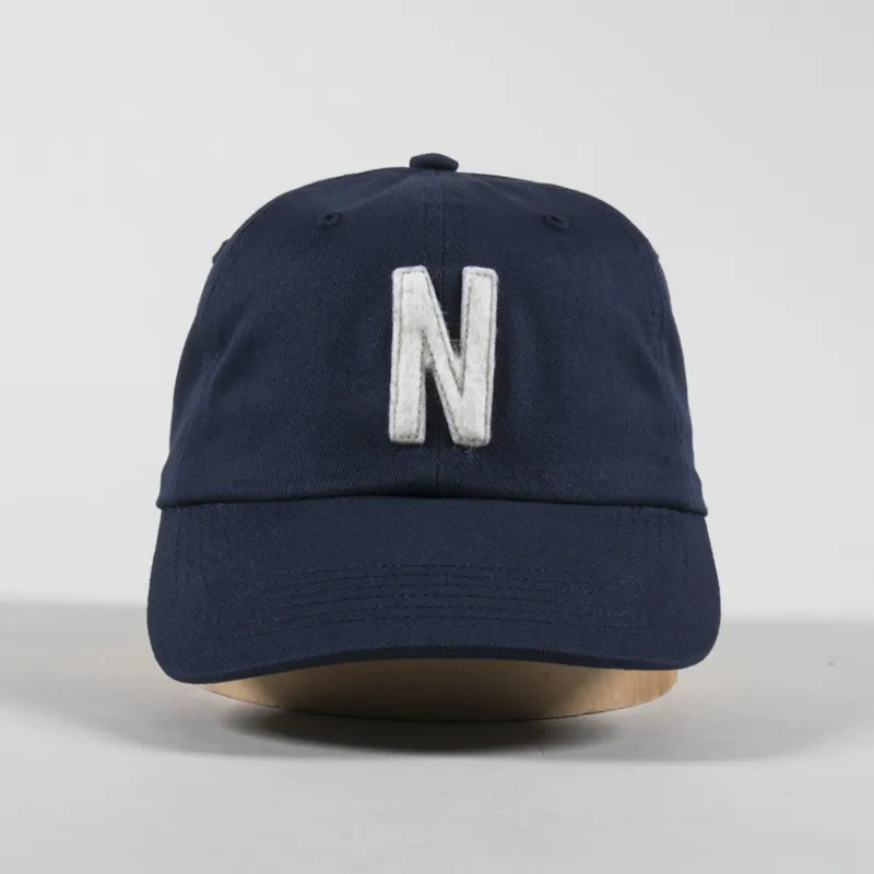 Norse Projects Felt N Twill Sports Cap Dark Navy-1