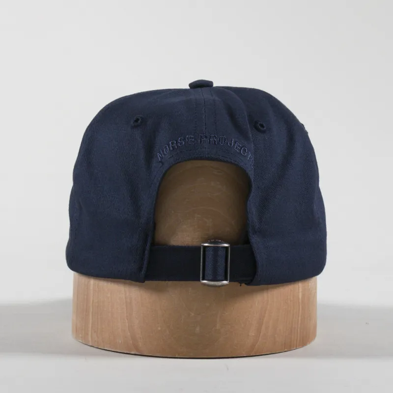 Norse Projects Mens Six Panel Felt N Twill Sports Cap Dark Navy