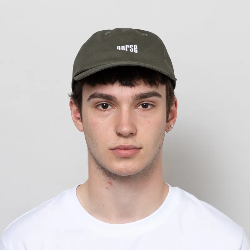 Norse Projects Twill 6 Panel Cap Ivory Green-1