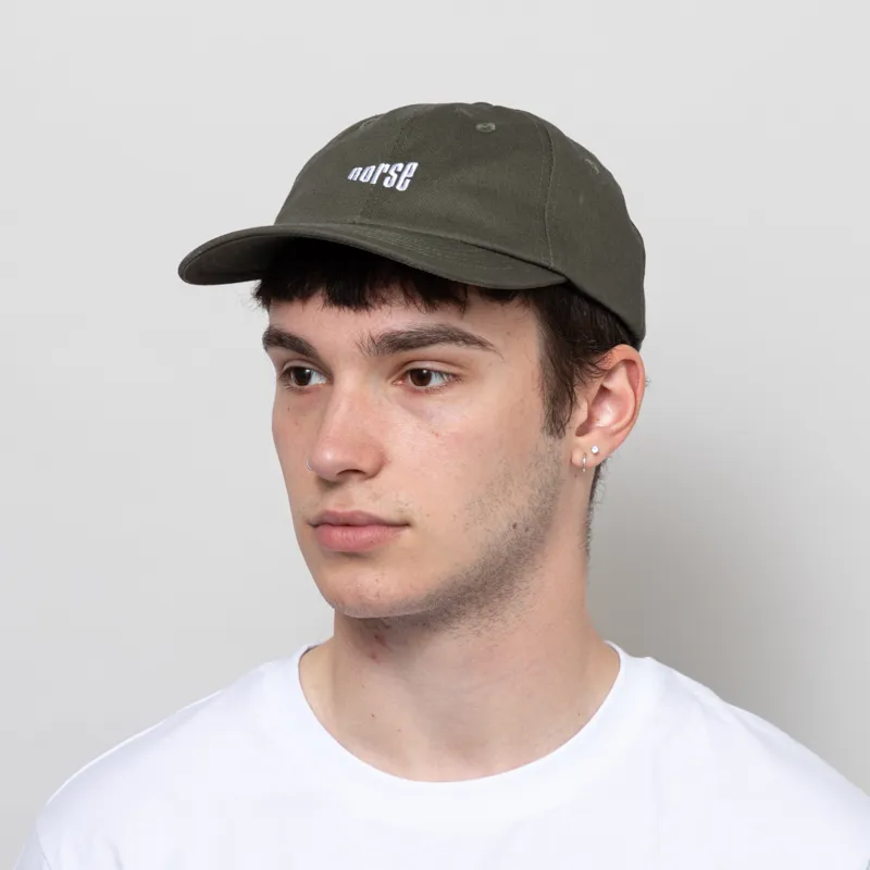 Norse Projects Twill 6 Panel Cap Ivory Green