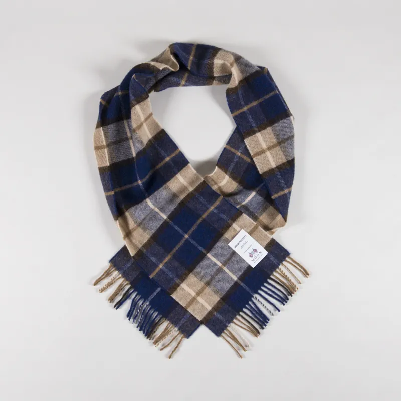 Norse Projects Moon Checked Lambswool Scarf Estate Blue-2