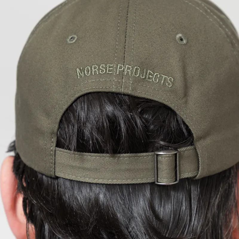 Norse Projects Twill Sports Cap Olive Night-4