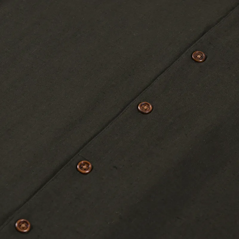 Anerkjendt Akleo Cotton Linen Shirt Forest Night-3