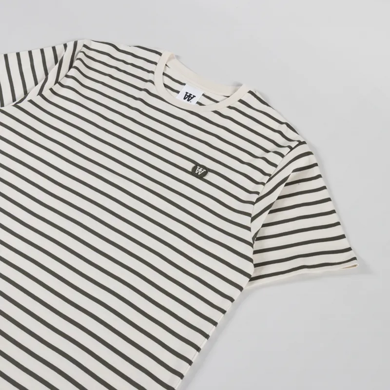 Double A by Wood Wood Ace Stripe T Shirt Grape Leaf-1