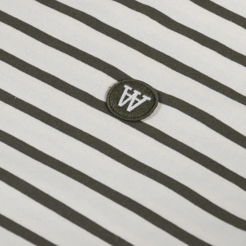 Double A by Wood Wood Ace Stripe T Shirt Grape Leaf-4