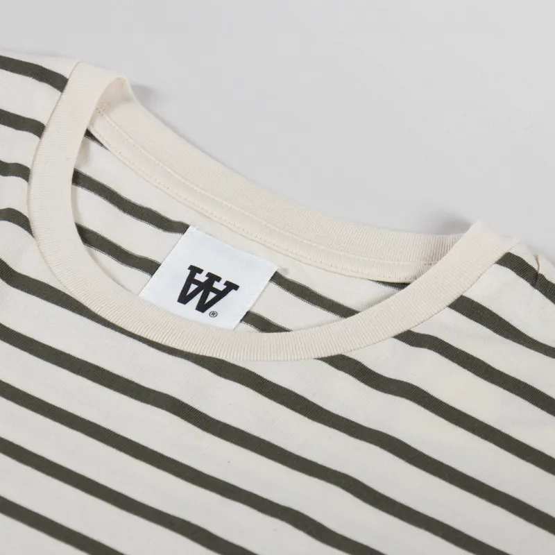 Double A by Wood Wood Ace Stripe T Shirt Grape Leaf-2