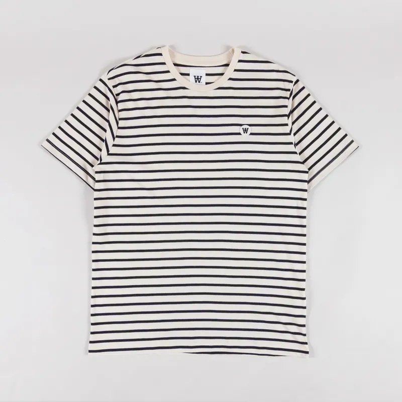 Double A by Wood Wood Ace Stripe T Shirt Black