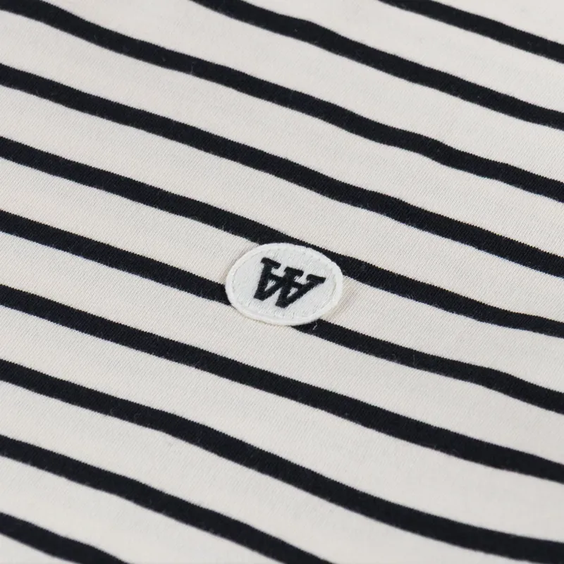 Double A by Wood Wood Ace Stripe T Shirt Black-2