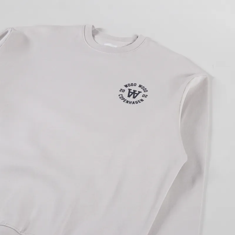 Double A by Wood Wood Noel Seal Print Sweatshirt Silver Grey-2