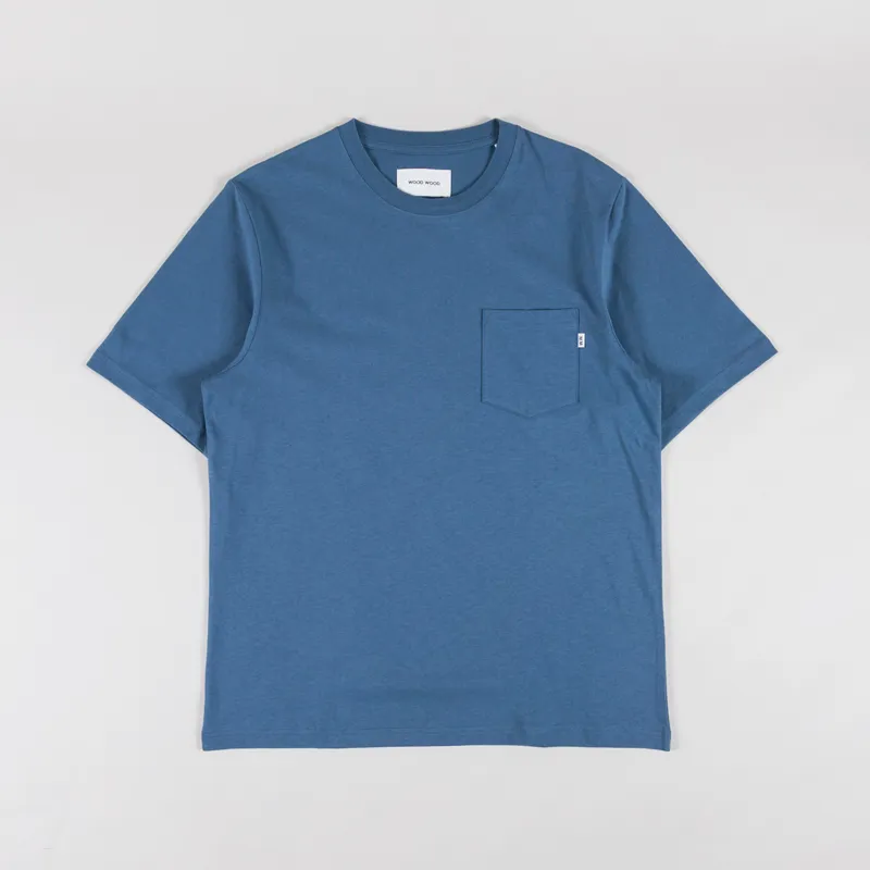 Wood Wood Bobby Pocket T Shirt Bluefin