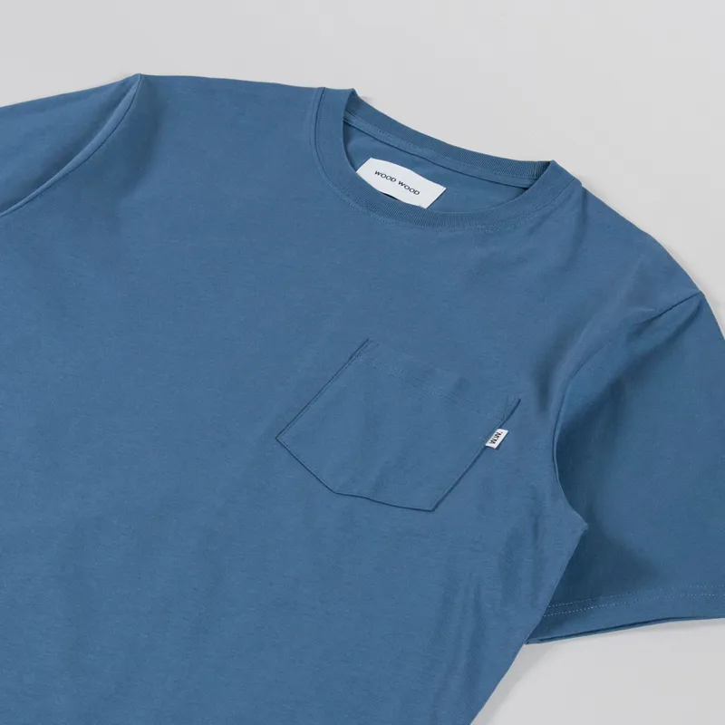 Wood Wood Bobby Pocket T Shirt Bluefin-1