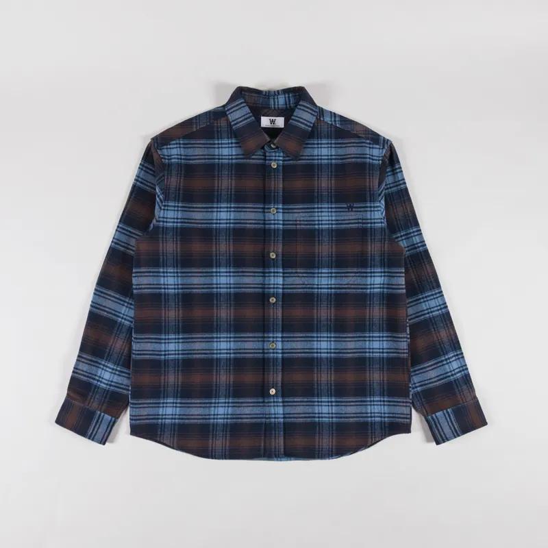Double A by Wood Wood Cooper Shirt Bluefin Check