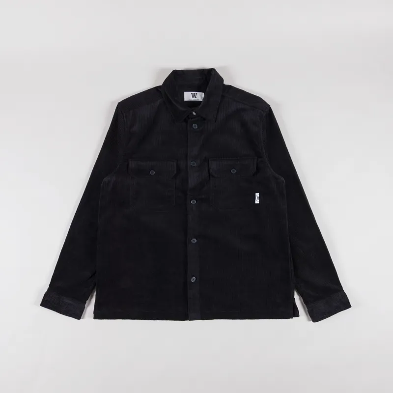 Double A by Wood Wood Clay Overshirt Black Sand