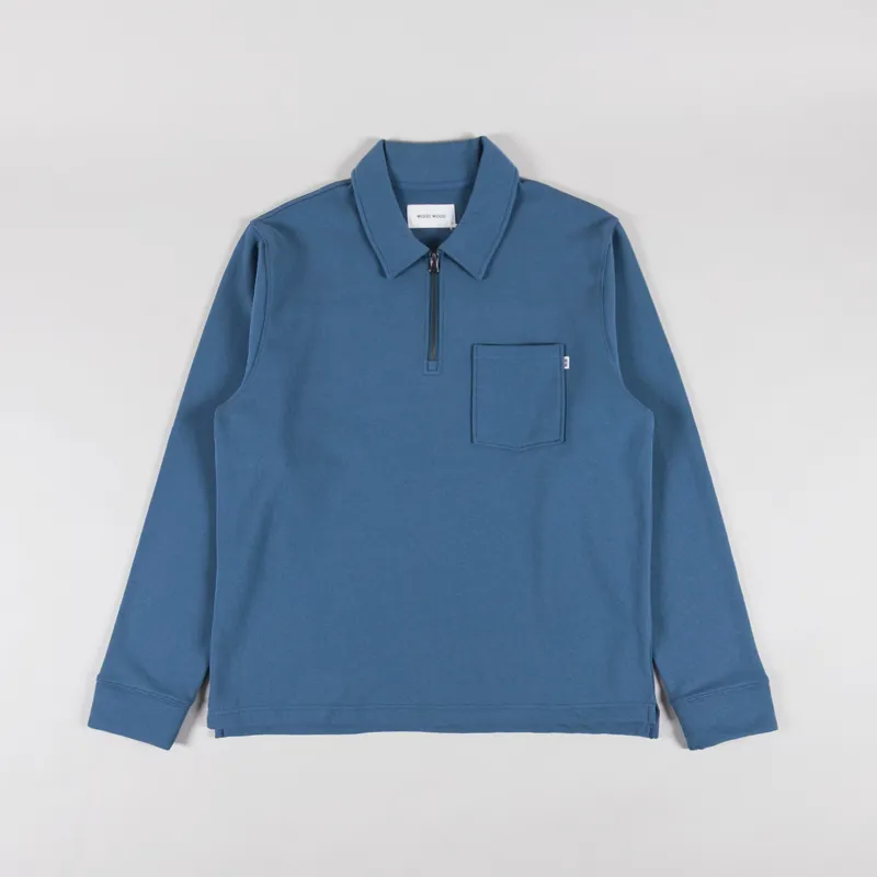 Wood Wood Andrew Polo Shirt Bluefin
