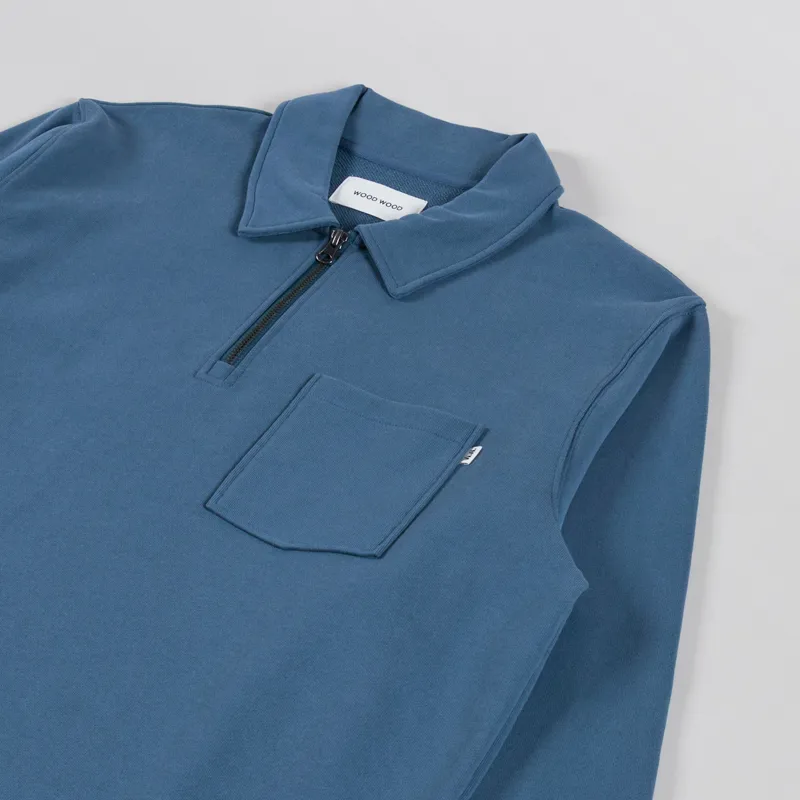 Wood Wood Andrew Polo Shirt Bluefin-2