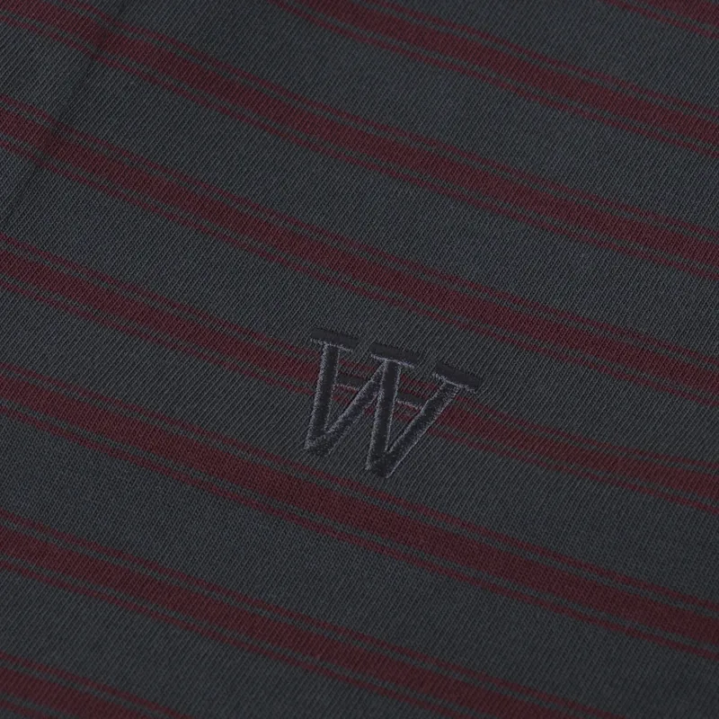 Double A by Wood Wood Landon Polo Black Sand Stripe-4