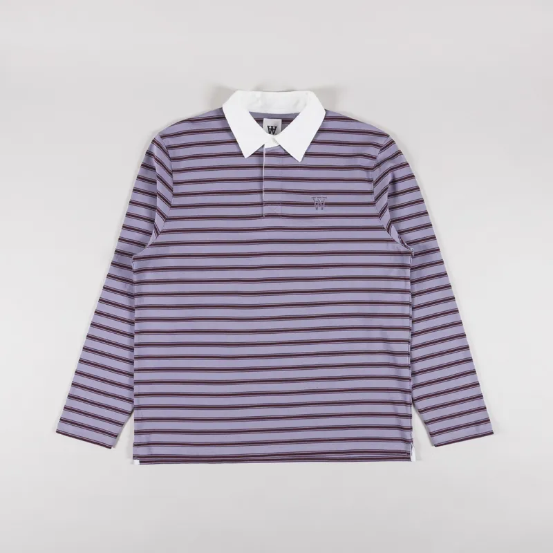 Double A by Wood Wood Landon Polo Minimal Gray Stripe
