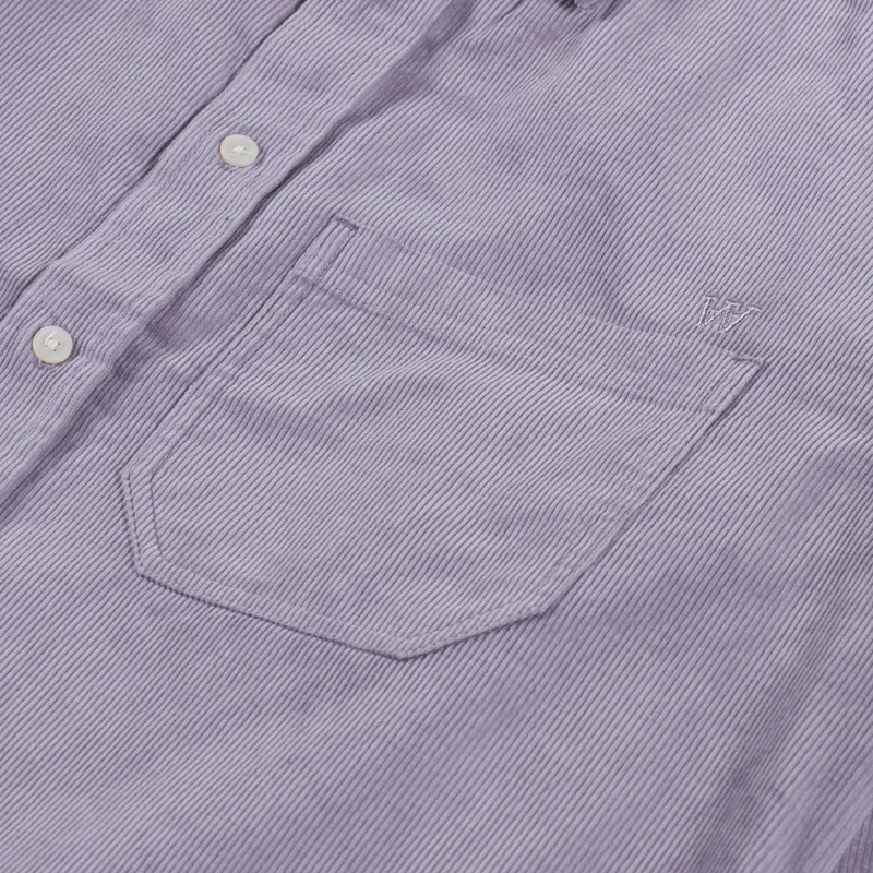 Double A by Wood Wood Corduroy Cooper Shirt Minimal Grey-4