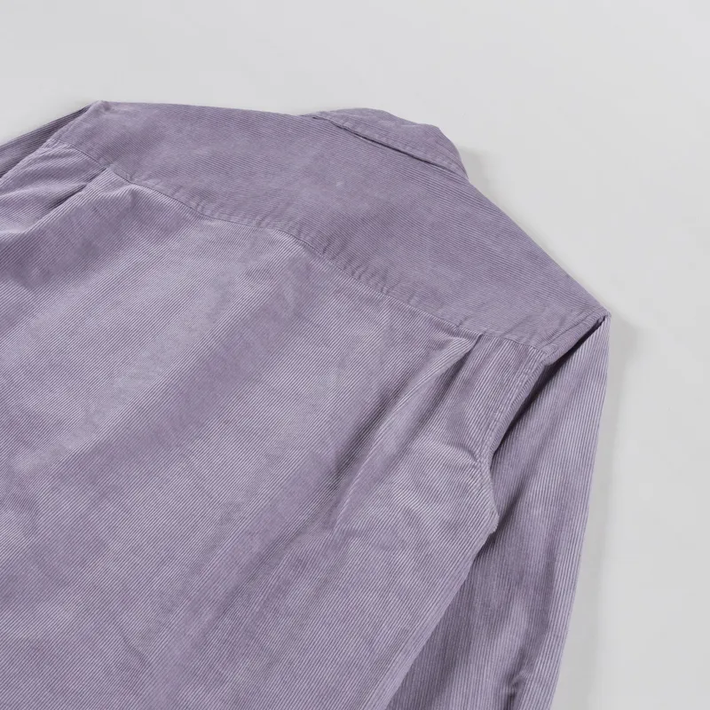 Double A by Wood Wood Corduroy Cooper Shirt Minimal Grey-3