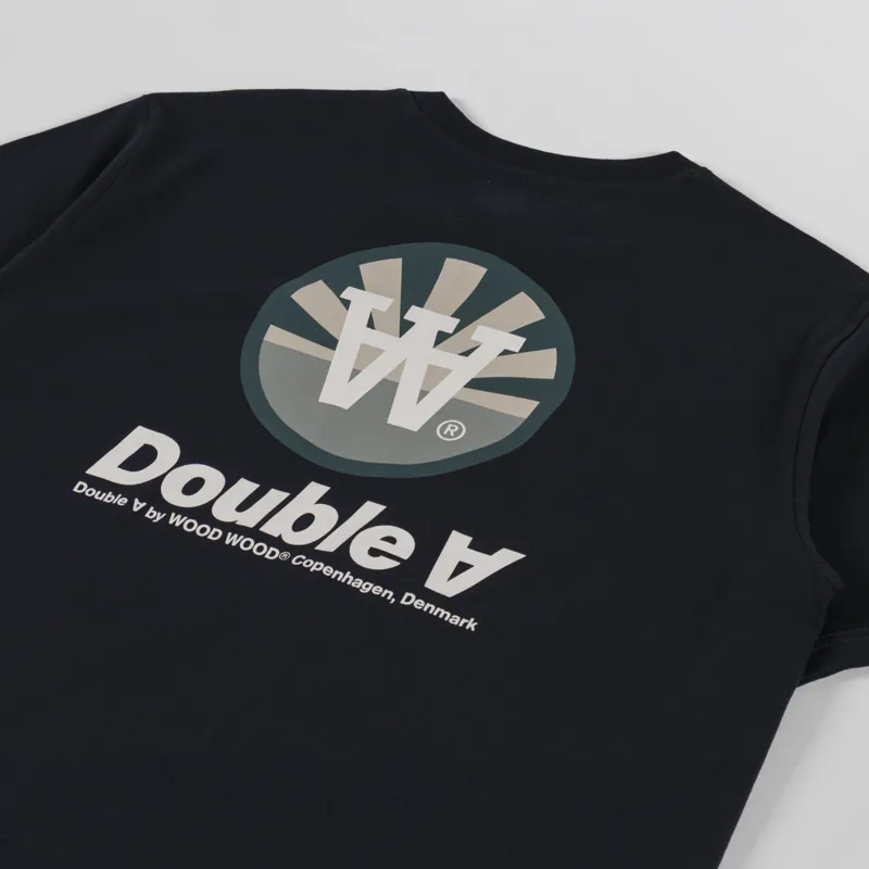 Double A by Wood Wood Ace Double Sun T Shirt Black-2