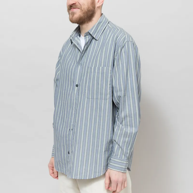 Wood Wood Carter Shirt Vintage Blue Stripe-1
