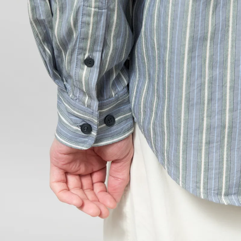 Wood Wood Carter Shirt Vintage Blue Stripe-9