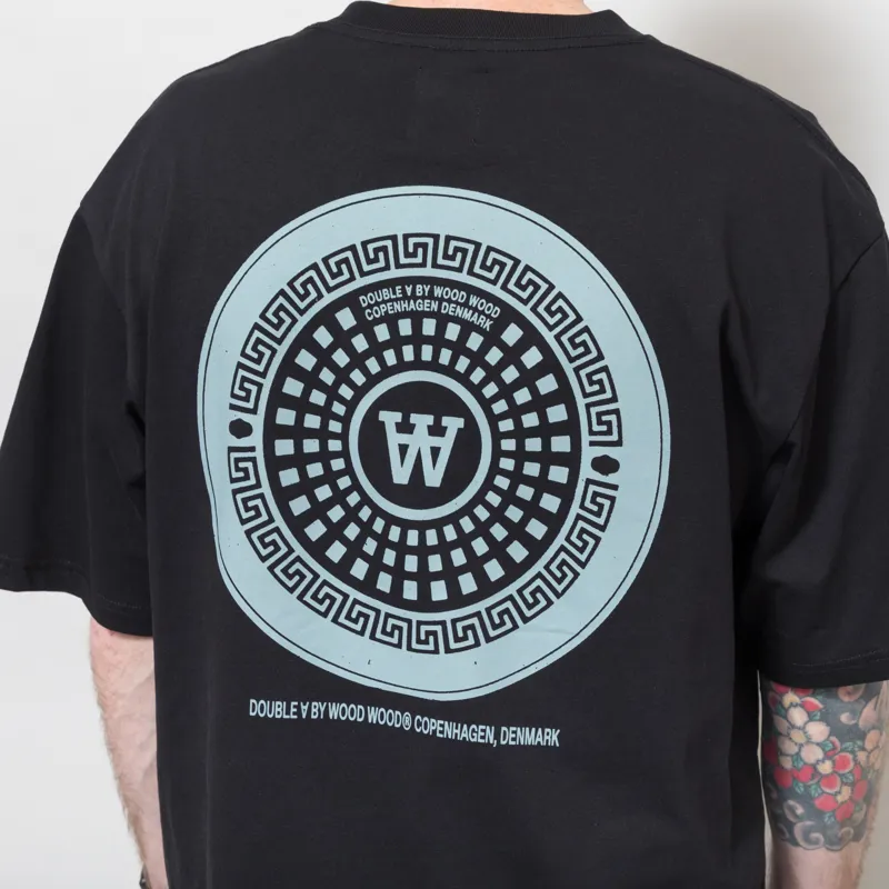Double A by Wood Wood Liam Cover T Shirt Black-6